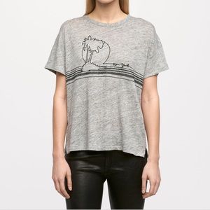 Rag & Bone/JEAN Palm Embroidery Tee size S